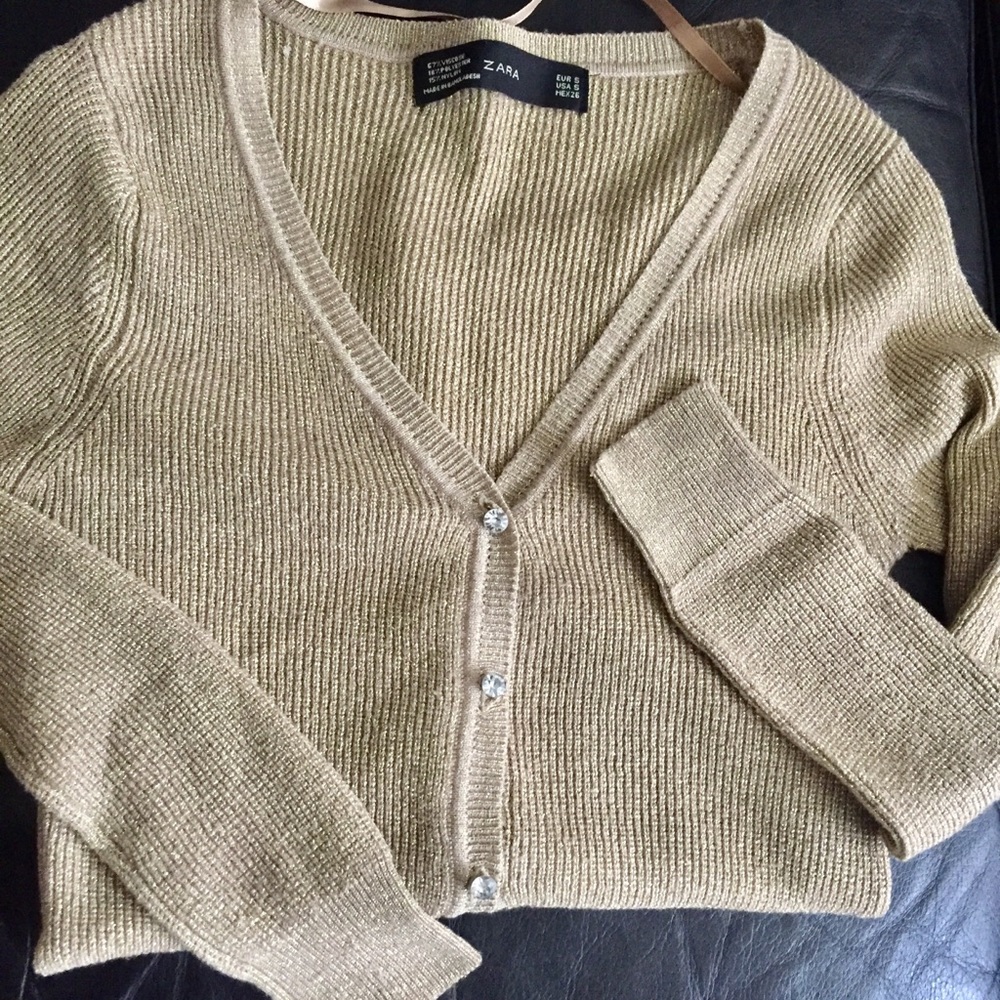 Zara Gold Cardigan Used in Good Cond. S
